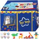 Kids Play Tent, Toddler Tent for Kid Indoor & Outdoor, 48.5"x39.4"x48.5" Playhouse Tents with Complete Toys Set, Kids Tent 3 Window, Lights and 5 Balloons