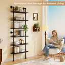 Industrial Pipe Bookshelf, Wall Mounted Shelf, 30 Inch, Black