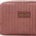 Makeup Bag Travel Cosmetic Bag for Women,Zipper Make Up Pouch with Handle Velvet Soft Toiletry Organizer Storage Bag Cosmetic Travel Cloth Bag(Pink)