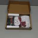 Christmas Decorations for Home LED Lighted Snowman Decor with Timer Farmhouse Merry Christmas Sign Wooden Rustic Red Plaid Scarf Tabletop Xmas Holiday Signs Party Indoor Room