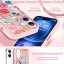 OOK Case for iPhone 16 [Compatible with MagSafe], Luxury Gilded 3D Textured Pink Coastal Beach Ocean Sea Shell Floral Collage Frosted Shockproof for Women Girls Magnetic Phone Cover
