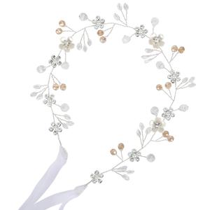 2 x BohoBliss Handmade Rhinestone Wedding Headband Flower for Bridal Bridesmaids Flower Girls, Wedding Headpieces prom Hair Accessories (Silver, Bridesmaid) (1 Count (Pack of 1))