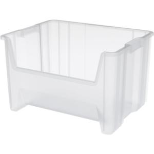 Akro-Mils 13017 Stak-N-Store Stackable Storage Bins, Heavy Duty Garage Storage Containers, Open Front Plastic Organizer for Tools, Shelves, Closet Organizer, 15" x 20" x 12-1/2", Clear, 3-Pack