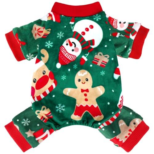 Dog Christmas Pajamas Soft Lightweight Velvet Dog Christmas Outfit Warm Pet Winter Clothes for Small Medium Large Pet Dogs Cats, XXL