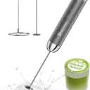 Maestri House Rechargeable Milk Frother with Stepless Speed Control, LunaFro 2.0 Handheld Electric Foam Maker Waterproof Drink Mixer Foamer for Lattes, Cappuccino (Gray)