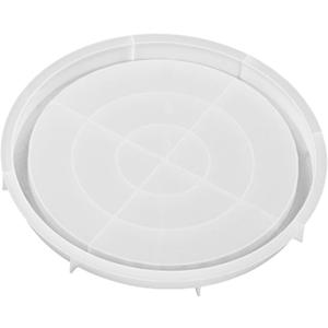 12-Inch Round Silicone Tray Mold for Resin Crafting, Versatile White Platter for Food & Drinks, Anti-Spill Edge, Perfect for Centerpieces, Displays, and Serving