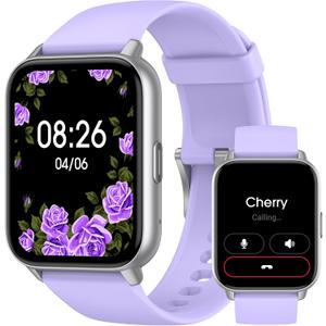 Smart Watch (Answer/Make Call) for Women Men, Fitness Tracker with Heart Rate, Blood Oxygen, Sleep Tracker, IP68 Waterproof Fitness Watch Step Calorie Counter Pedometer Compatible iPhone & Android (Light Purple)