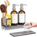 Kitchen Soap Dispenser Set 16oz Glass Bottles with Stainless Steel Pumps