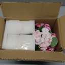 Hollyone Real Touch Pink Hydrangea Artificial Flowers in Vase Latex Small Faux Hydrangea Flowers Arrangements Hydrangeas Fake Flower with Glass Vase with Faux Water for Table Centerpiece Home Decor