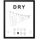 Poster Master 3-Piece Wash Dry Fold Print - Laundry Poster - Line Drawing Art - Black & White Design - Symbols & Guide Art - Minimal Laundry Room Decor - 8x10 UNFRAMED Wall Art (Style-04)