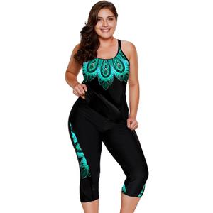 LALAGEN Womens Plus Size Swimsuits 2026 Modest Rash Guard Capris Tankini Bathing Suits Two Piece Bathing Suit Swimwear (XXXL)