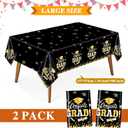 2026 Graduation Party Decorations Set,Graduation Tablecloth & Congrats Grad Banner, Black Gold Graduation Decorations 2026, Class of 2026 Graduation Party Supplies
