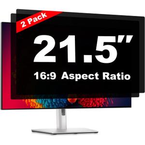 21.5 Inch Computer Privacy Screen Shield [2 Pack] for 16:9 Widescreen Desktop Monitor - Anti-Glare Blue Light Privacy Filter and Anti Spy Privacy Screen Protector Film