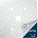 SlipX Solutions 27" Oversize Square Shower Mat, Non-Slip Mat for Elderly & Kids, 100+ Power Grip Suction Cups for Smooth Surfaces, Machine Washable, Clear