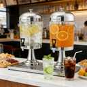 Garvee 4.4 Gallon Commercial Beverage Dispenser, Stainless Steel Beverage Dispenser with Ice Core, Stand & Spigot for Cold Juice, Iced Tea and Lemonade At Parties & Weddings