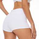 Showitty Women's 2" Booty Biker Shorts High Waisted for Dance Volleyball | No Roll-Up Comfort, Anti-Chafing Coverage, Soft 4-way stretch, Tummy Control , Non-see Through, 2" Spandex Shorts for yoga (White, S)