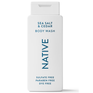 Native Body Wash Contains Naturally Derived Ingredients | For Women & Men, Sulfate, Paraben, & Dye Free Leaving Skin Soft and Hydrated | Sea Salt & Cedar 18 oz