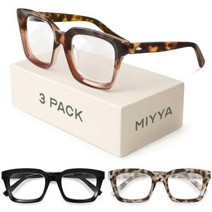 miyya Stylish Reading Glasses for Women, Cheaters Eyeglasses, Oversized Blue Light Readers, Fashion Eye Glasses 2.5+
