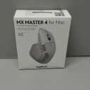 Logitech MX Master 4 for Mac, Ergonomic Bluetooth Mouse with Advanced Performance Haptic Feedback, Ultra-Fast Scrolling, USB-C Charging, MacOS, iPadOS, Windows - White Silver
