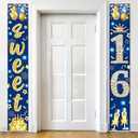 Sweet 16 Birthday Decorations Door Banner for Girls Hot Pink Happy 16th Birthday Porch Sign Sweet 16th Birthday Props Decor for Indoor Outdoor Sixteen Year Old Birthday Supplies