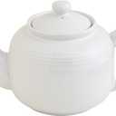 HIC Kitchen House of Prill Teapot with Stainless Steel Infuser, Fine Porcelain, White, Steeps Loose Tea, 6-Cup, 32-Ounce Capacity