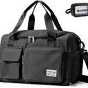Small Gym Bag for Women, Travel Duffle Bag Carry On Weekender Bag with Shoe Compartment