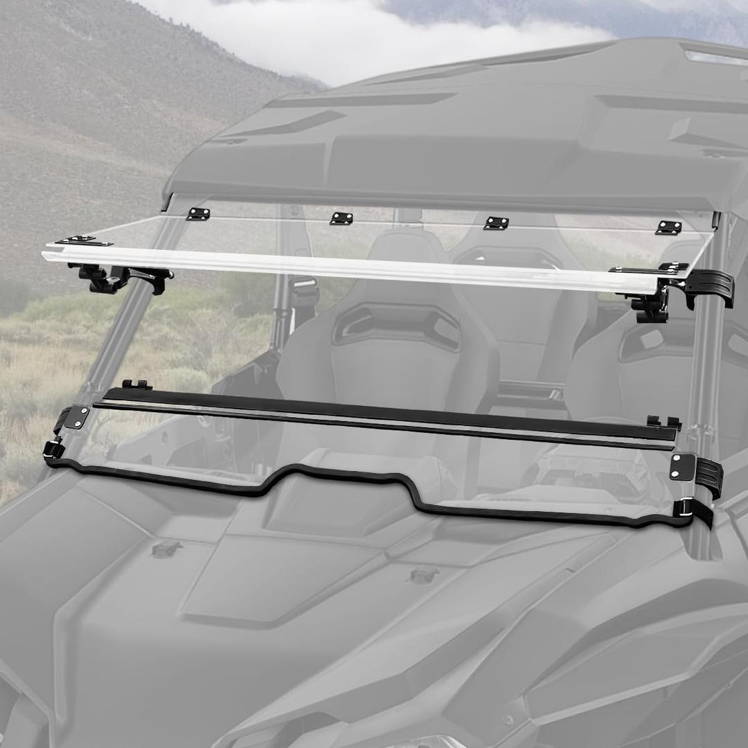 Flip Up Windshield Hard Coated 1/5" Polycarbonate 3-IN-1 Clear Front Full Windscreen for Honda Talon 1000R 1000X/ XS-4 1000R-4 2019-2025 Talon Accessories (3-IN-1 Flip Up Windscreen)