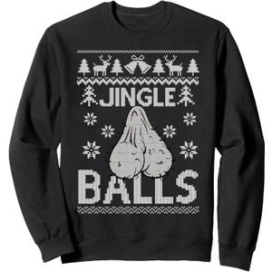 Jingle Balls Adult 18+ Ugly Christmas Sweater Sweatshirt L