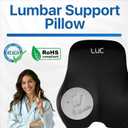 LC Lumbar Support Pillow for Office Chair & Car  Ergonomic Memory Foam Back Cushion for Lower Back Pain Relief  Adjustable Strap, Breathable Cover  Improves Posture & All-Day Comfort