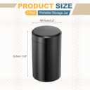 uxcell 2 Pcs Round Tea Canisters, 3.6" x 2.2" Portable Storage Jar Airtight Metal Tea Containers with Lids for Storing Coffee Beans Cookies Spices Candies Candles DIY, Black