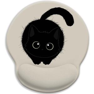 LIMKRIAN Cat Lovers Ergonomic Mouse Pad with Wrist Rest, Mouse Pads for Desk, Gaming Mouse Pad with Wrist Support, Funny Mousepad with Non-Slip Pain Relief PU Base, Cute Office Desk Accessories Decor