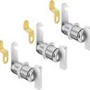 Thumb Cam Locks, 1-3/8" 3Pcs RV Locks for Storage Door, Compartment Door, Thumb Operated Locks Keyless(1-3/8 Inch 3Pcs)
