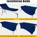 Smiry 2 Pack Spandex Table Cloth 4FT, Elastic Fitted Stretch Tablecloths, Washable and Wrinkle Free Rectangular Patio Table Cover for Outdoor, Wedding, Banquet & Parties (Navy, 48Lx30Wx30H Inch)