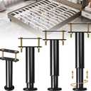4 Pack Adjustable Height Center Support Leg for Bed Frame, Upgrade Under Bed Support Leg with Wider Base, Bed Support Legs for Wood Slats, Bed Frame Legs Replacement, Patas para Cama Queen De Madera (5'' - 7.8'' 4Pcs)