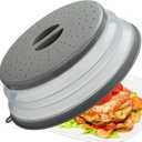 Microwave Splatter Cover Vented for Food, Splatter Guard & Colander Kitchen Gadget for Fruit Vegetables Microwave Plate Cover with Hook Hole, Dishwasher-Safe, BPA-Free Silicone & Plastic (1 Pack)