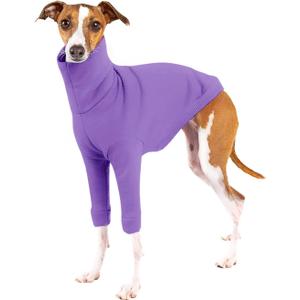 Dog Fleece Sweater Turtleneck Long Sleeve Pullover Sweatshirt Warm Puppy Clothes for Small Medium Dogs (Dark Purple) XS