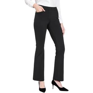 baleaf Women's Yoga Dress Pants Stretchy Work Slacks Business Casual Straight Leg/Bootcut Pull on Trousers w 4 Pockets, XL