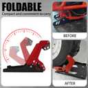 Motorcycle Wheel Chock Transport Stand, Adjustable Portable 1800 LBS Capacity, Universal for 8"-21" Wheels Dirt Cruiser Sports Ebike, Can be fixed to trailers or trucks - Red&Black