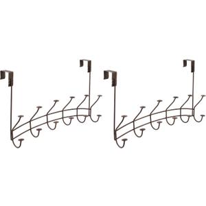 Spectrum Diversified Windsor Over The Door Hook Rack, 6 Hook, Bronze (Pack of 2)