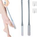 Toe Cleaning Brush, 15.7" Foot Scrubber with Long Handle - Shower Foot Brush Soft Feet Care Scrub Toe Scrubber for Exfoliating - Men, Women & Seniors (Gray)