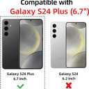 Magnetic for Samsung Galaxy S24 Plus Case Compatible with MagSafe Cute Floral Flower Clear Aesthetic Women Girls Slim Transparent Trendy Shockproof Case for S24 Plus, Green Leaves