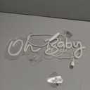 Oh Baby Neon Sign for Backdrop, 16.5x 6.9 Dimmable Led Light up Sign for Baby Shower - Gender Reveal Birthday Party Decorations - Warm White