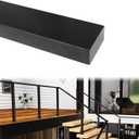 Muzata 6'6" Stainless Steel Handrail Black Rectangular Top Rail Cable Railing System Handrail Deck Stair Indoor Outdoor with End Cap for Cable Railing Kit HT10 BP4
