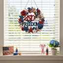 Yalikop 250 Anniversary 4th of July Wreath Patriotic Decorations Wreath for Front Door 250 Years of Freedom Wood Door Sign Hanger Memorial Independence Day Porch Home Wall Decor