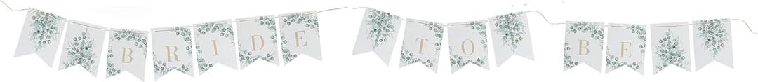 Hortense B. Hewitt Bridal Shower Accessories Greenery "Bride to Be" Party Banner, 180-Inches Long