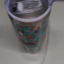 Dachshund Gifts for Women, 40 oz Dachshund Tumbler with Handle and Straw, Reusable Stainless Steel Dog Tumbler with Leak Proof Lid (Cyan)