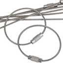 Pawfly 5 Inch/10 Inch Wire Keychain Cable Large Stainless Steel Key Ring Loop Holder, 20/50/100 Pack