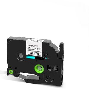 Label Maker Tape Refill Compatible with Brother P-Touch Label Tape TZ TZe Tape 12mm 0.47 Laminated White 1/2" Black on White TZe-231 TZE231 for PT-D210 D220 H110 D410 P710BT H111 1070 1880, 1-Pack