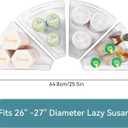 Oubonun Lazy Susan Organizers Set of 4, 10.2x 9.4x 4 Plastic Transparent Kitchen Cabinet Storage Bins with Handle, 4" Deep Container, 1/8 Wedge - Food Safe, without BPA