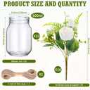 XunYee 10 Set Mason Jar Table Centerpiece with Flower Mason Jar Flower Centerpiece Vases Decor for Engagement Party Bridal Shower Wedding Reception Table Decor(White,Rose)